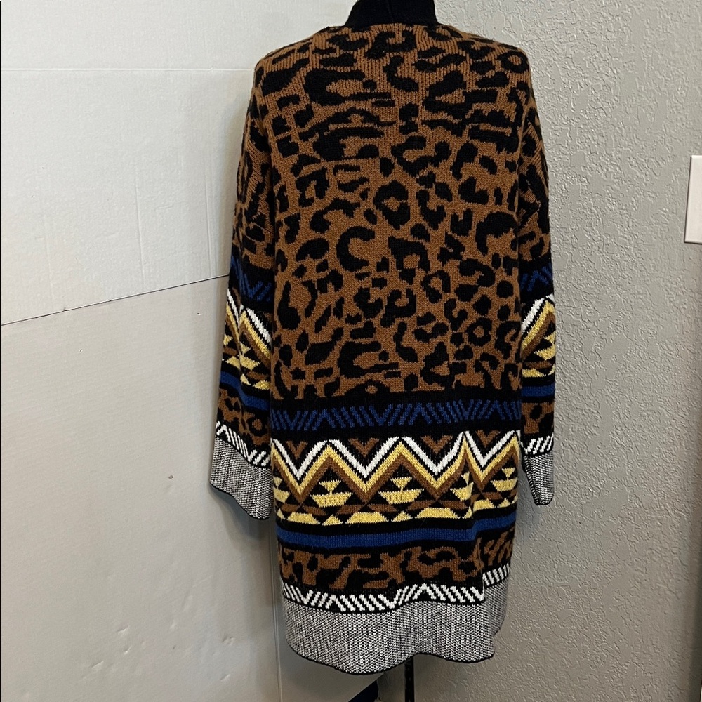 ANTHROPOLOGIE MARSEILLE LEOPARD ANIMAL PRINT CARDIGAN SWEATER SIZE SMALL - Picture 6 of 14